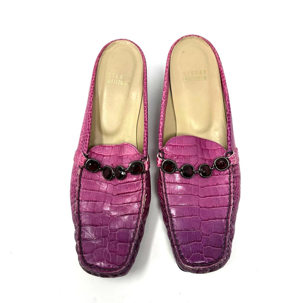 Stuart Weitzman Size 9 Clog Pink Open Back Loafer… - image 2
